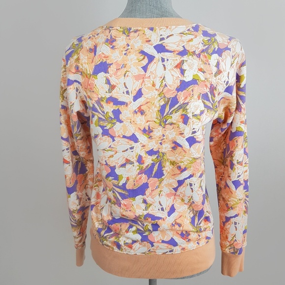 J Crew Floral Crew Neck Sweatshirt Pullover XS - Picture 5 of 8